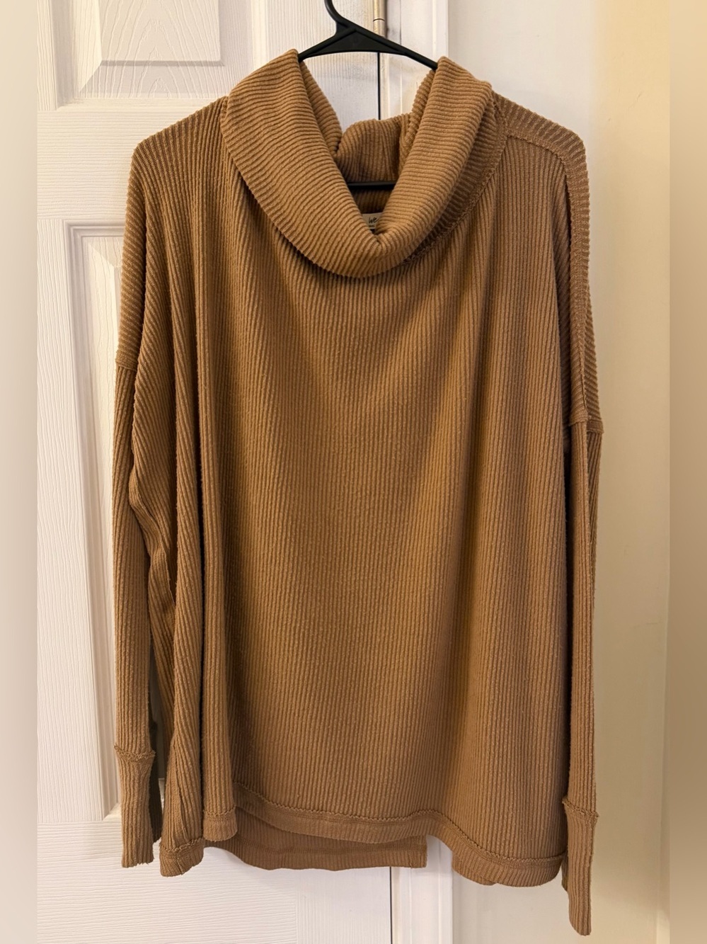Free People We The Free Ribbed Cowl Neck Tunic Top